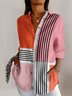 Women's Geometric Long Sleeve Shirt Spring/Fall Shirt Collar Daily Casual Top