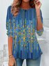 Women's Long Sleeve Tee T-shirt Spring/Fall Geometric Jersey Crew Neck Daily Going Out Casual Top