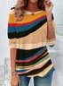 Women's Long Sleeve Tee T-shirt Spring/Fall Geometric Jersey Crew Neck Daily Going Out Casual Top