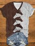 Women's Short Sleeve Tee T-shirt Summer Color Block Jersey V Neck Holiday Going Out Vintage Top
