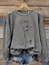 Women's Crew Neck 3D Printing Vintage Spring/Fall Long Sleeve Sweatshirt