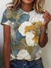 Women's Short Sleeve Tee T-shirt Summer Floral Jersey Crew Neck Daily Going Out Casual Top