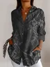 Women's Long Sleeve Shirt Spring/Fall Geometric Cotton Shirt Collar Daily Going Out Casual Top