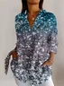 Women's Long Sleeve Shirt Spring/Fall Geometric Shirt Collar Daily Going Out Casual Top