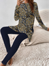 Women's Jersey Ethnic Daily Going Out Two Piece Set Long Sleeve Casual Spring/Fall Top With Pants Matching Set