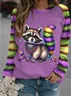 Women's Crew Neck Cat Casual Spring/Fall Long Sleeve Sweatshirt