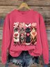 Women's Crew Neck Cat Casual Spring/Fall Long Sleeve Sweatshirt