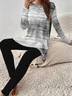 Women's Jersey Abstract Daily Going Out Two Piece Set Long Sleeve Casual Spring/Fall Top With Pants Matching Set