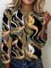 Women's Long Sleeve Tee T-shirt Spring/Fall Geometric Jersey Crew Neck Daily Going Out Casual Top
