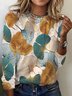 Women's Long Sleeve Floral Tee T-shirt Spring/Fall Leaf Jersey Crew Neck Daily Going Out Casual Top