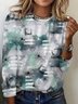 Women's Long Sleeve Tee T-shirt Spring/Fall Abstract Jersey Crew Neck Daily Going Out Casual Top