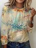 Women's Long Sleeve Tee T-shirt Spring/Fall Abstract Jersey Crew Neck Daily Going Out Casual Top