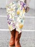Women's Casual Floral Jersey All Season Long Leggings