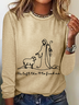 Women's Long Sleeve Blouse Spring/Fall Text Letters Crew Neck Daily Going Out Casual Top