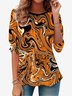 Women's Long Sleeve Tee T-shirt Spring/Fall Abstract Jersey Crew Neck Daily Going Out Casual Top