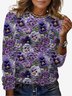 Women's Long Sleeve Tee T-shirt Spring/Fall Floral Jersey Crew Neck Daily Going Out Casual Top