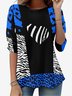 Women's Long Sleeve Tee T-shirt Spring/Fall Leopard Jersey Crew Neck Daily Going Out Casual Top