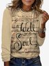 Women's Long Sleeve Tee T-shirt Spring/Fall Music Jersey Crew Neck Daily Going Out Casual Top