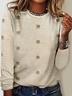 Women's Long Sleeve Tee T-shirt Spring/Fall 3D Printing Crew Neck Vintage Top