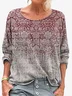 Women's Floral Long Sleeve Tee T-shirt Crew Neck Casual Spring/Fall Vintage Top