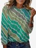 Women's Long Sleeve Tee T-shirt Spring/Fall Geometric Jersey Crew Neck Daily Going Out Casual Top