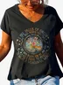 Women's Short Sleeve Tee T-shirt Summer Floral Jersey V Neck Holiday Going Out Casual Top