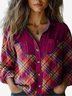 Women's Long Sleeve Shirt Spring/Fall Plaid Shirt Collar Holiday Going Out Casual Top