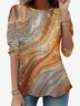 Women's Long Sleeve Tee T-shirt Spring/Fall Abstract Jersey Crew Neck Daily Going Out Casual Top