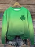 Women's Shamrock Crew Neck Casual Spring/Fall Long Sleeve Sweatshirt