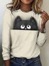 Women's Plaid Long Sleeve Tee T-shirt Crew Neck Vintage Spring/Fall Top
