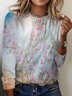 Women's Long Sleeve Tee T-shirt Spring/Fall Floral Jersey Crew Neck Daily Going Out Casual Top