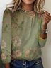 Women's Long Sleeve Tee T-shirt Spring/Fall Floral Cotton Crew Neck Daily Going Out Casual Top