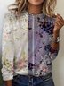 Women's Long Sleeve Tee T-shirt Spring/Fall Floral Cotton Crew Neck Daily Going Out Casual Top
