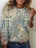 Women's Long Sleeve Tee T-shirt Spring/Fall Ethnic Jersey Crew Neck Daily Going Out Casual Top