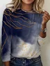 Women's Long Sleeve Tee T-shirt Spring/Fall Abstract Cotton Crew Neck Daily Going Out Casual Top
