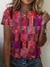 Women's Short Sleeve Tee T-shirt Summer Animal Crew Neck Vintage Top