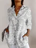 Women's Long Sleeve Shirt Spring/Fall Geometric Shirt Collar Daily Going Out Casual Top