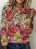 Women's Long Sleeve Tee T-shirt Spring/Fall Abstract Crew Neck Casual Top