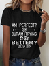 Women's Short Sleeve Tee T-shirt Summer Text Letters Crew Neck Casual Top