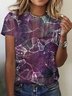 Women's Short Sleeve Tee T-shirt Summer Abstract Crew Neck Casual Top