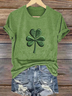 Women's Shamrock Short Sleeve Tee T-shirt St. Patrick's Day Floral Casual Summer Graphic Tee Top