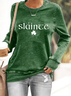 Women's Text Letters Crew Neck Printing Casual Spring/Fall Long Sleeve Sweatshirt