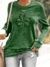 Women's Shamrock St. Patrick's Day Floral Casual Spring/Fall Long Sleeve Sweatshirt