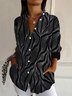 Women's Long Sleeve Shirt Spring/Fall Geometric Shirt Collar Daily Going Out Casual Top