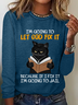 Women's Long Sleeve Blouse Spring/Fall Text Letters Crew Neck Daily Going Out Casual Top