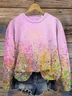 Women's Crew Neck Floral Pattern Casual Spring/Fall Long Sleeve Sweatshirt