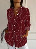 Women's Long Sleeve Shirt Spring/Fall Abstract Buckle Shirt Collar Daily Going Out Casual Top
