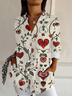 Women's Long Sleeve Shirt Spring/Fall Floral Buckle Shirt Collar Daily Going Out Casual Top