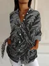 Women's Long Sleeve Floral Shirt Spring/Fall Leaf Shirt Collar Daily Going Out Casual Top