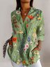 Women's Floral Long Sleeve Shirt Spring/Fall Shirt Collar Daily Casual Top